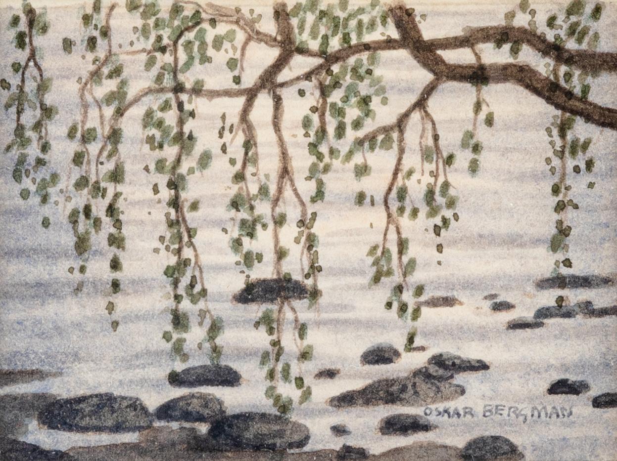 Oskar Bergman, two watercolours, signed.