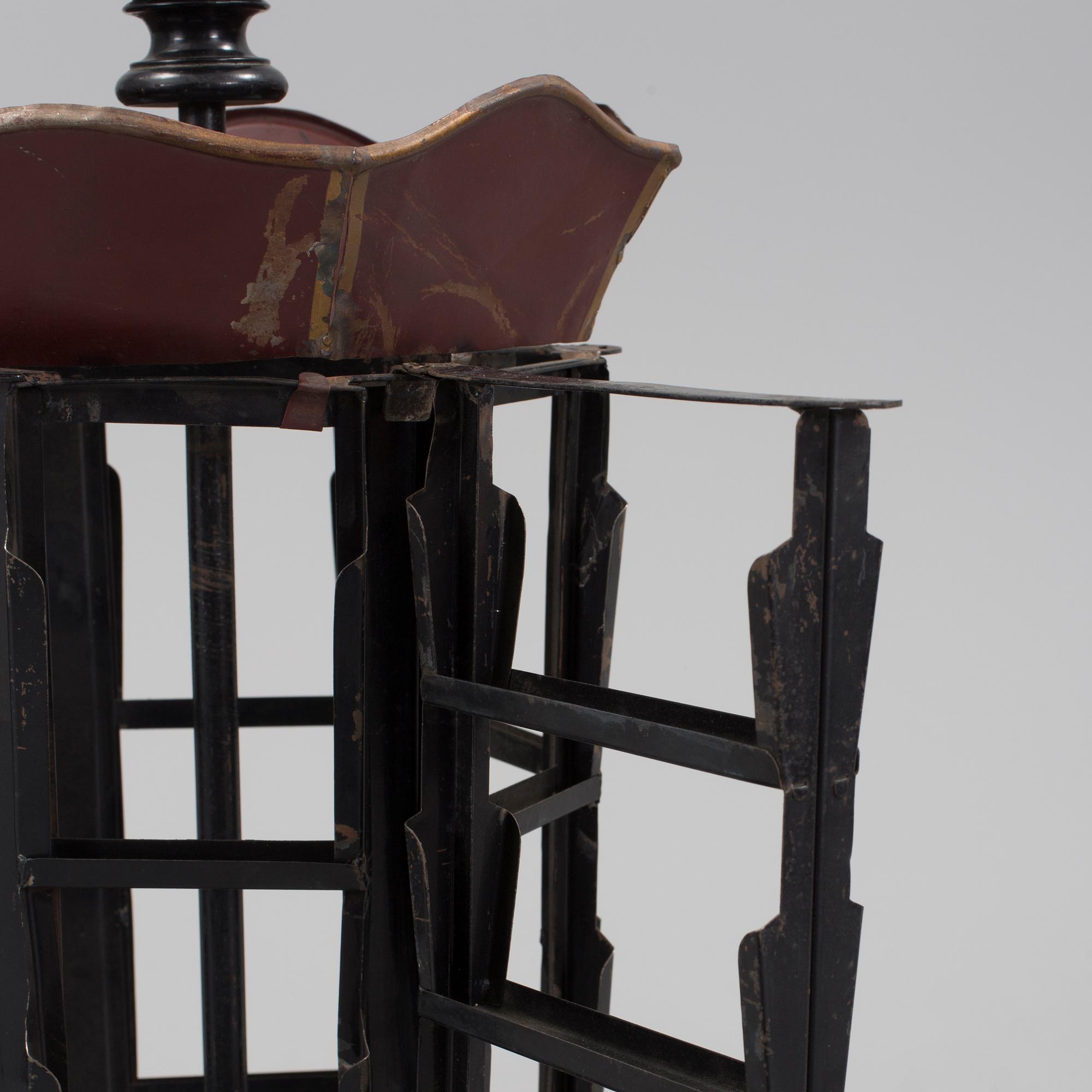 A postcard stand, circa 1900.