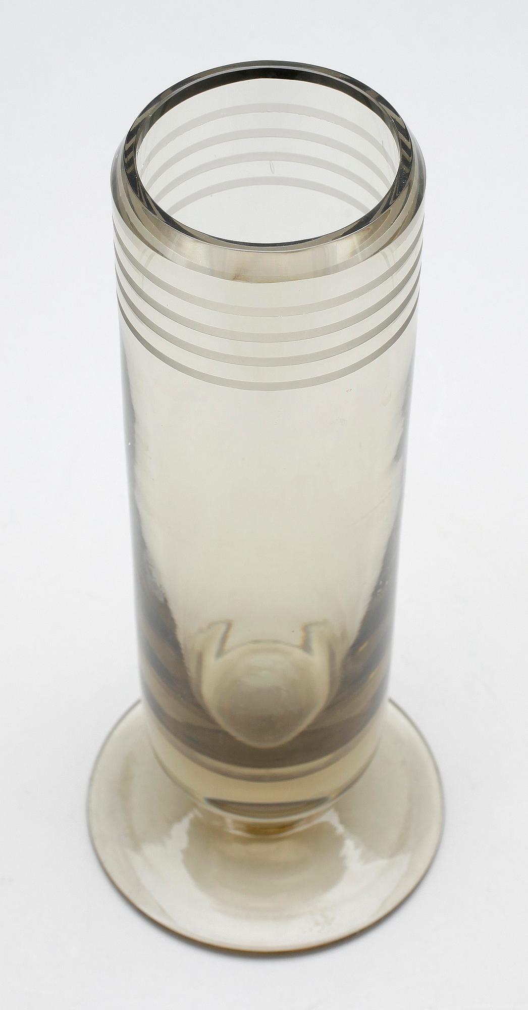 VAS, glas, Art deco, Elis Bergh, Kosta, sign o dat 1937. "Xg 940".