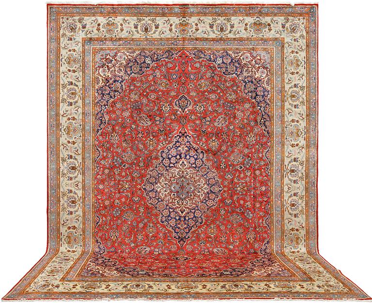 A semi-antique Keshan, central Iran, signed, c 437 x 320 cm.