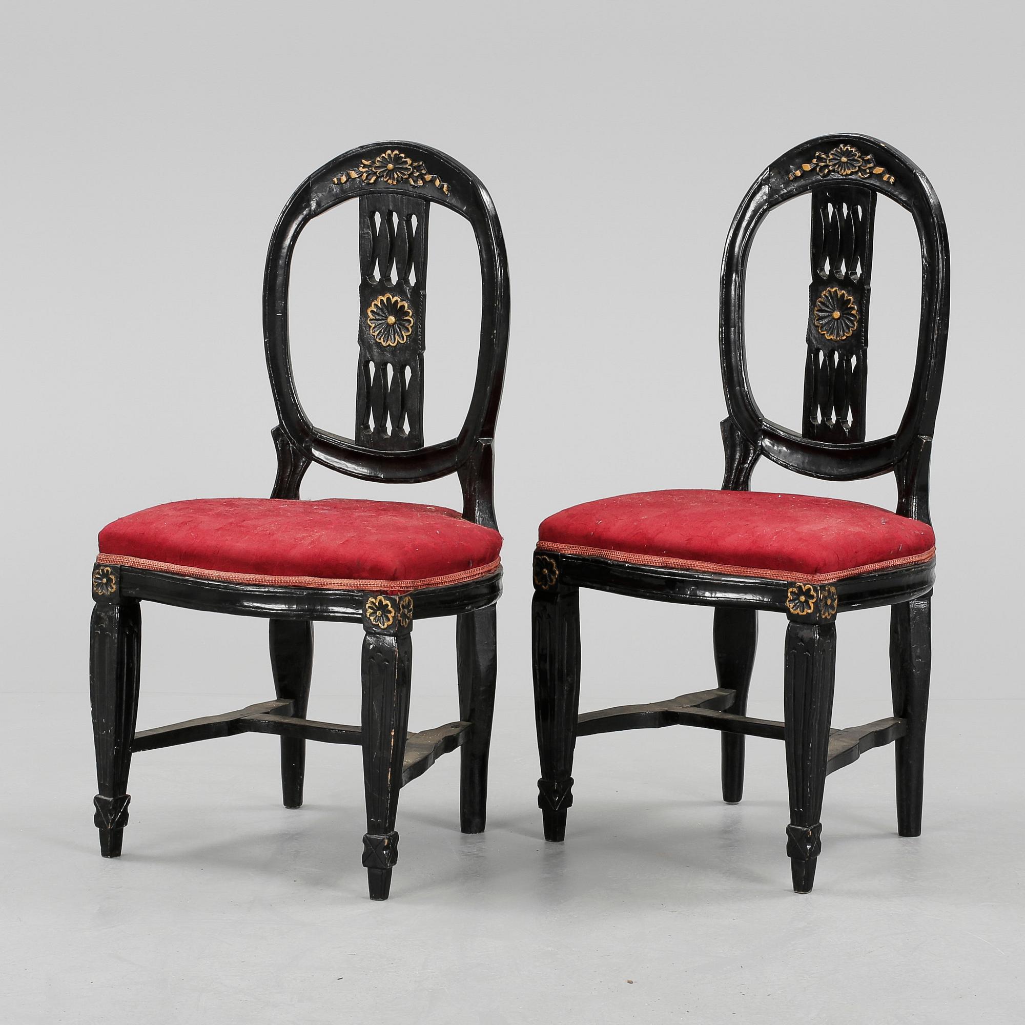 STOLAR, ett par, gustavianska, troligen Norge, 1800-talets början.