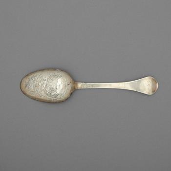 A Swedish early 18th century silver spoon, marks of Herman Hermansson, Göteborg 1705.