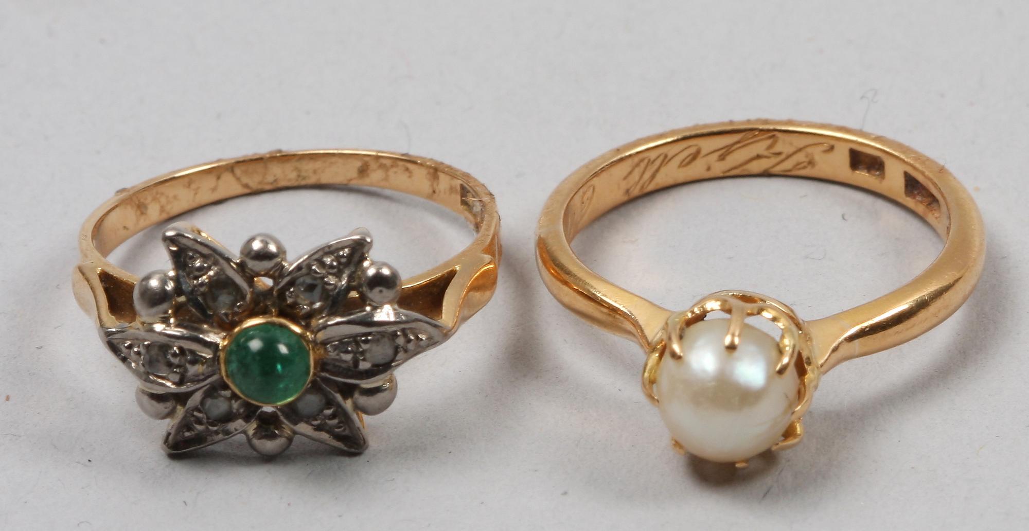 RINGAR, 2 st, 18K guld. Bl a Stigbert.