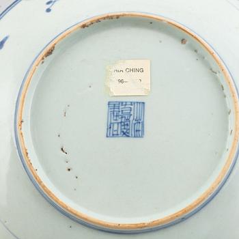 Six blue and white porcelain plates, China, Qing dynasty, 18th-19th century.