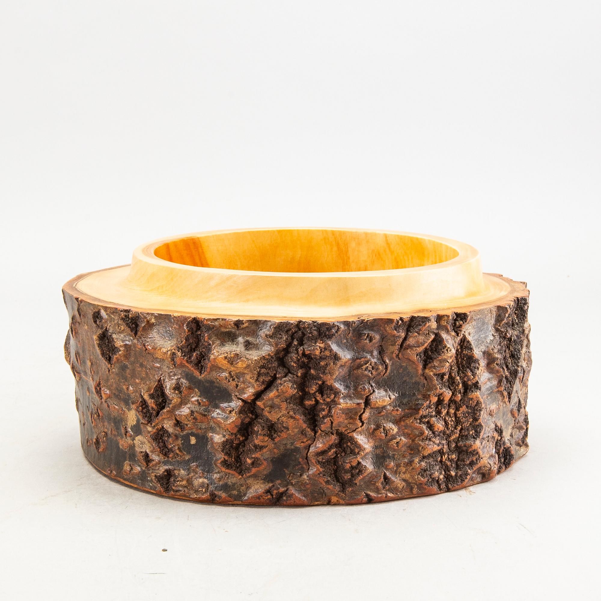 Four 1970:s wooden bowls by Söwe Konst, Sövestad Sweden.