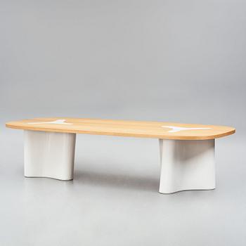 India Mahdavi, an oak and ceramic dinner table, designed for a project at Svenskt Tenn, Sweden in 2022.