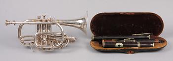 TRUMPET samt KLARINETT. 1800/1900-tal.