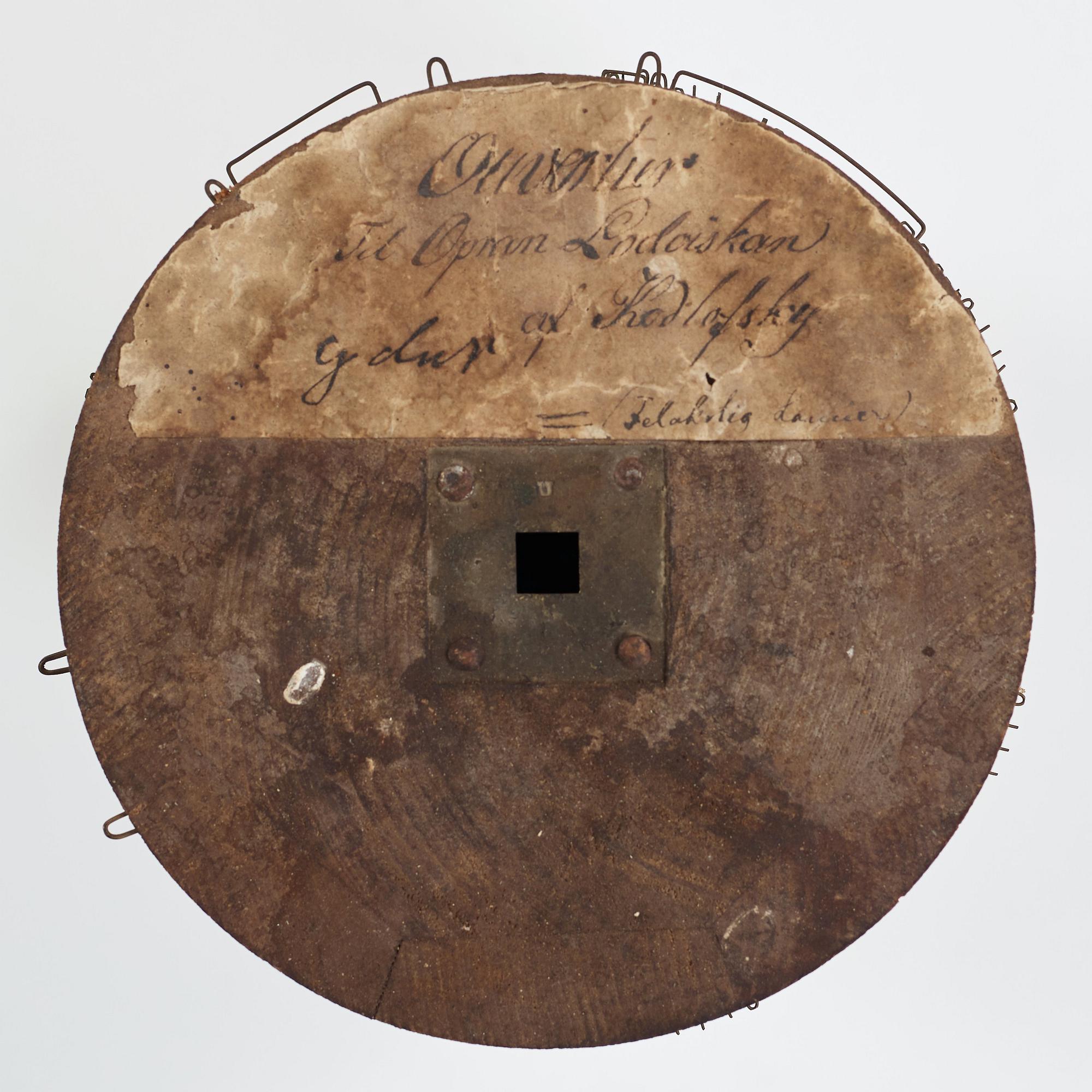 GOLVUR med spelverk, av Peter Strand 1798, med 14 stycken musikrullar. Sengustavianskt.