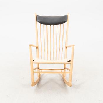 A Hans J Wegner oak rocking chair "J16", Denmark.