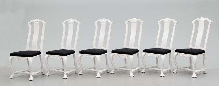 STOLAR, 6 st, barockstil, 1900-talets andra hälft.