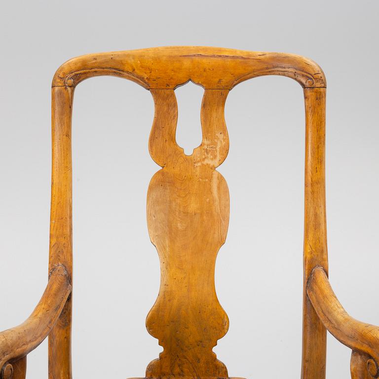 A late-Baroque armchair, first half of the 18th century.