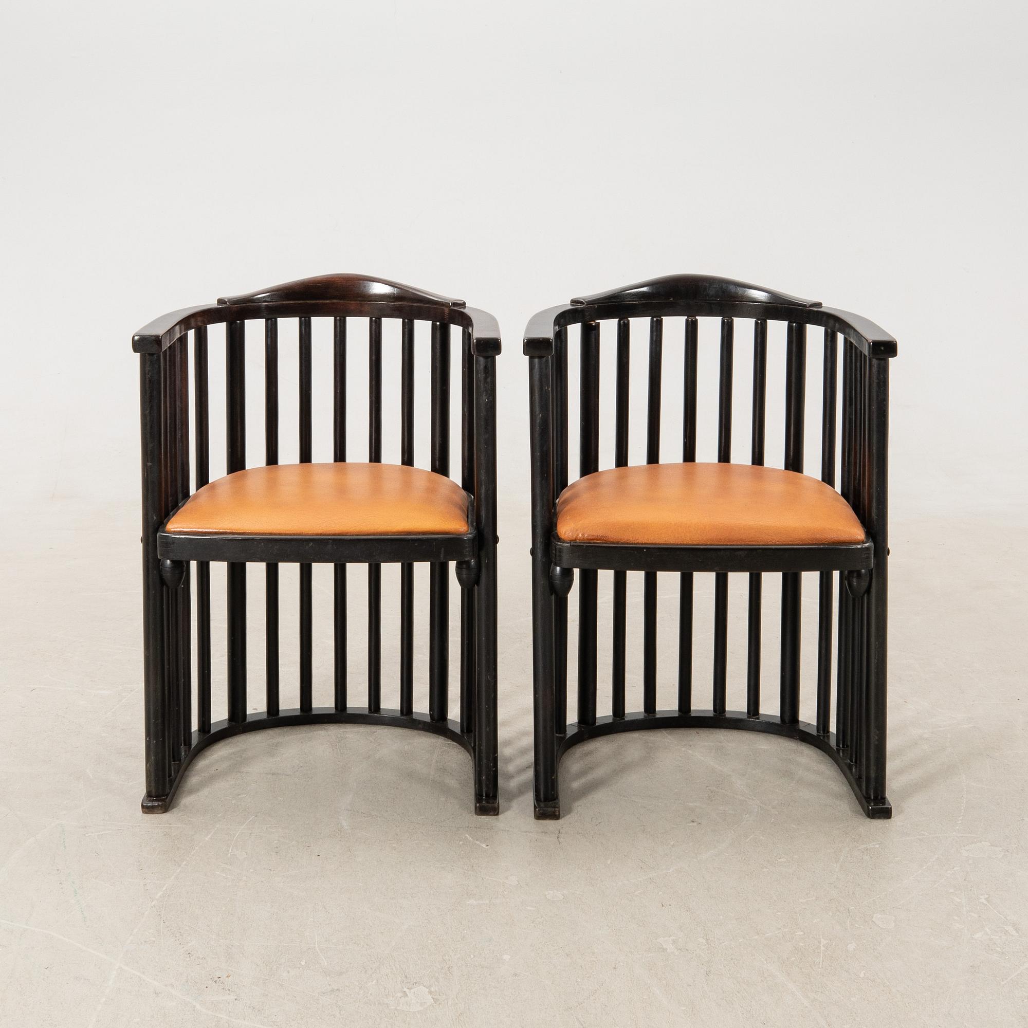 Josef Hoffmann, armchairs a pair attributed to the first half of the 20th century.