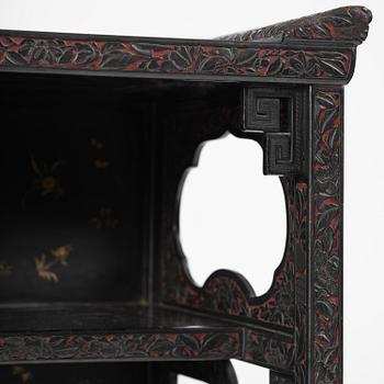 A lacquer display cabinet, late 19th century.