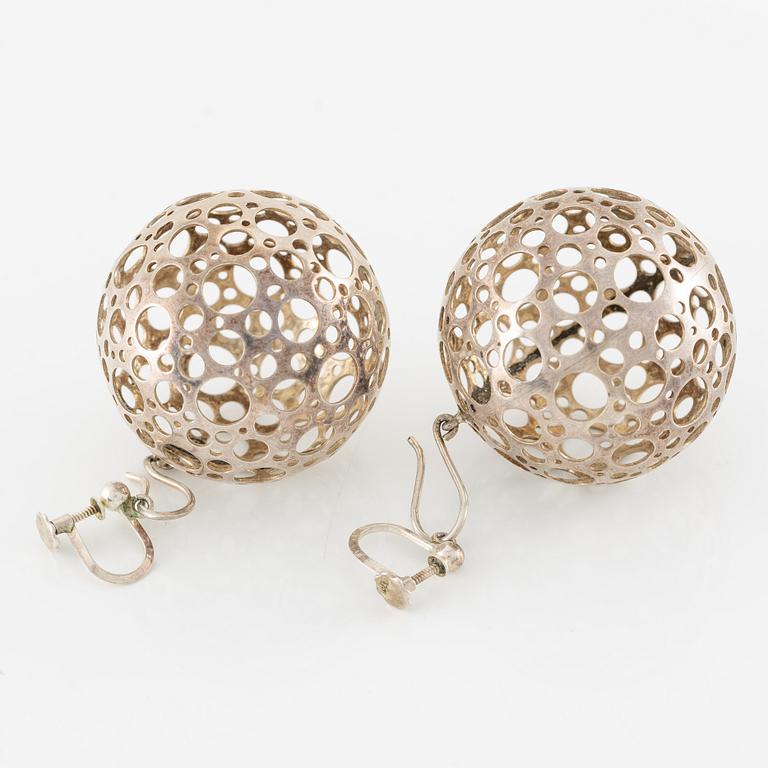 Liisa Vitali, earrings, "Ladybug", silver.