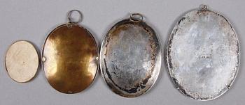 MINIATYRMÅLNINGAR, 4 st, 1800/1900-tal.
