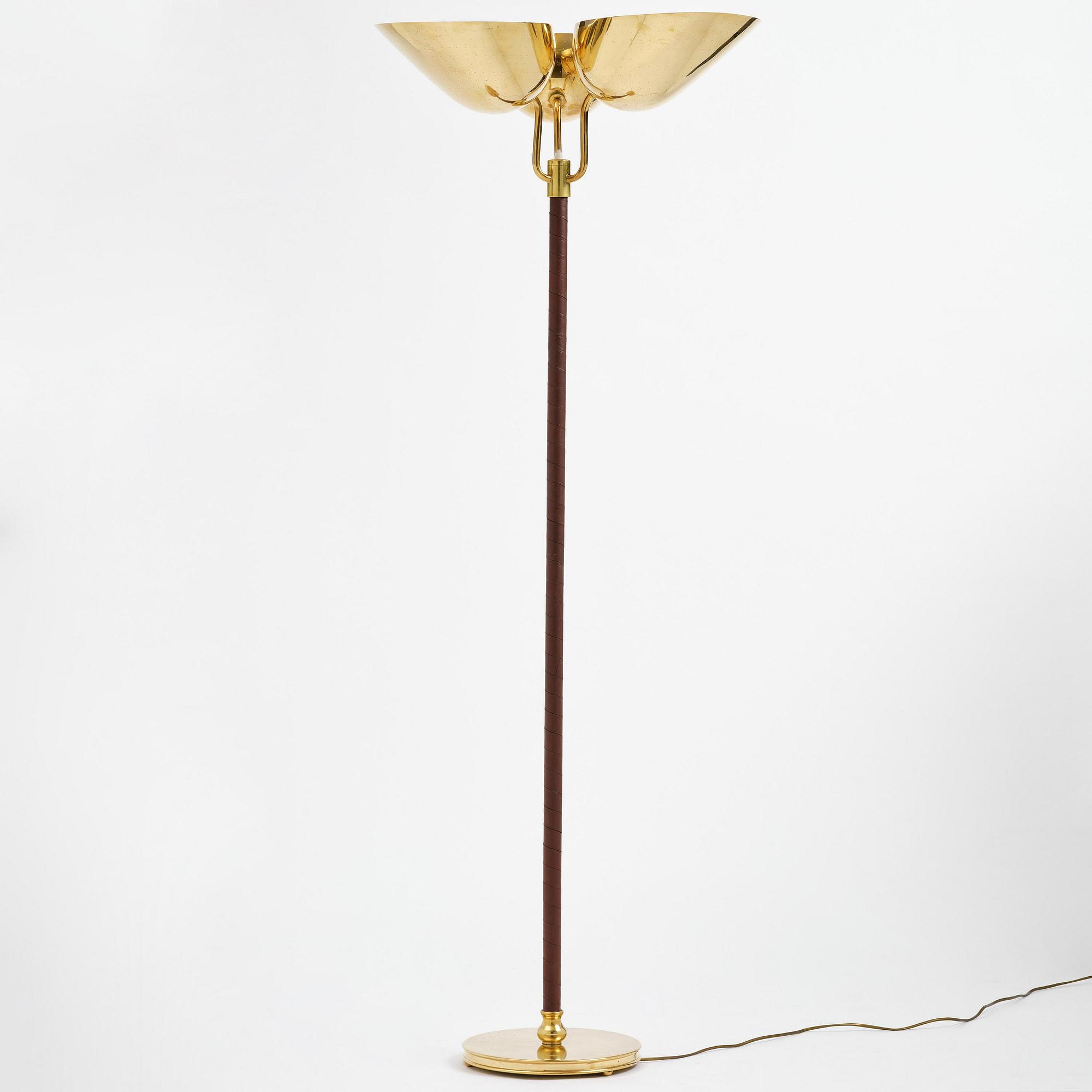Carl-Axel Acking, a brass floor lamp model "2645", Bröderna Malmströms Metallvarufabrik, Malmö, 1940s-50s.