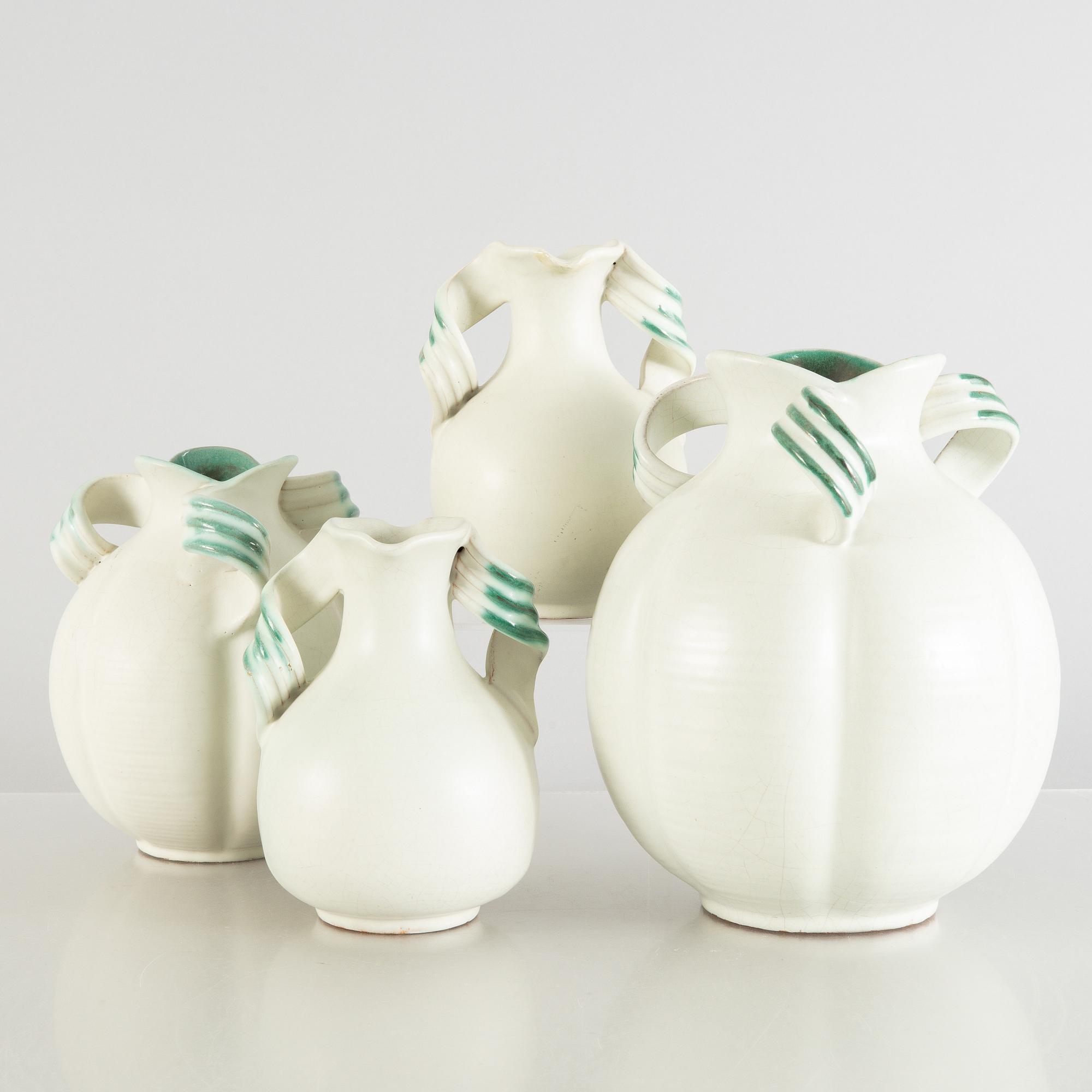 Anna-Lisa Thomson, a set of four vases, Upsala-Ekeby.