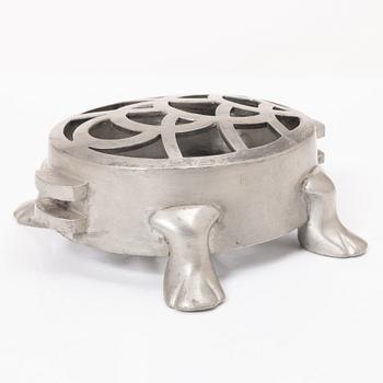 Firma Svenskt Tenn, a pewter flowerstand in the shape of a tortoise,  model no. A 1081, probably 1930s.