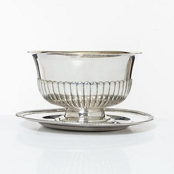 A Swedish parcel-gilt silver saucebowl, mark of Johan Petter Grönvall, Stockholm 1828.