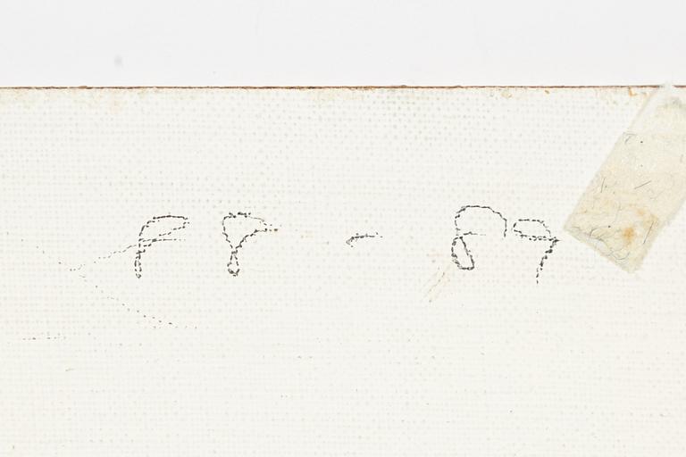 Lars Nilsson, blandteknik på duk/pannå, signerad och daterad 88-89 a tergo.