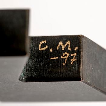 Carl Magnus, sculpture in three parts, bronze, signed -97.