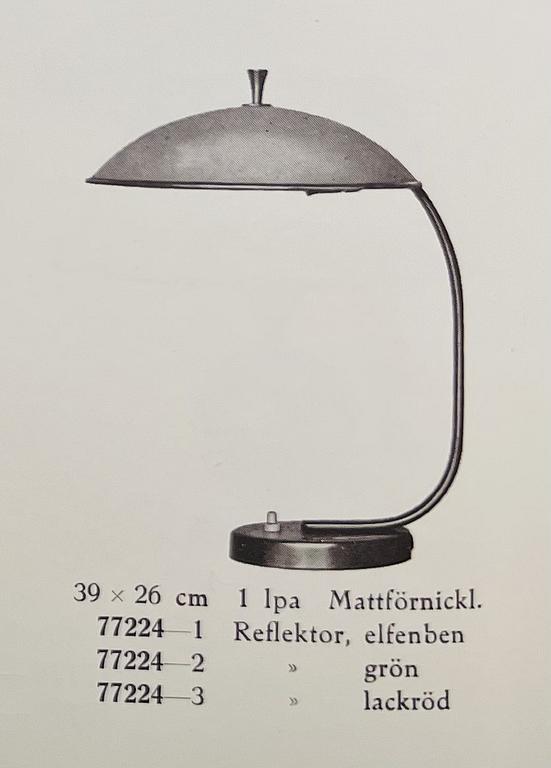 Cebe, a table lamp model "77224", Svalöv, 1930s-40s.
