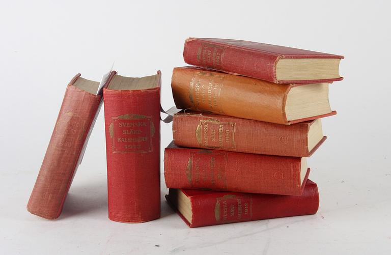 BÖCKER: "Svenska släktkalendern", 7 vol.