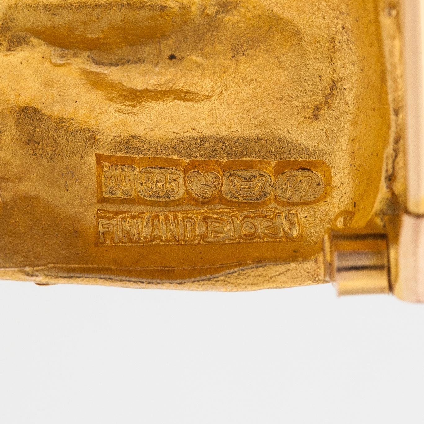 Björn Weckström, Brosch "Etude", 14K guld, odlade pärlor. Lapponia 1972.
