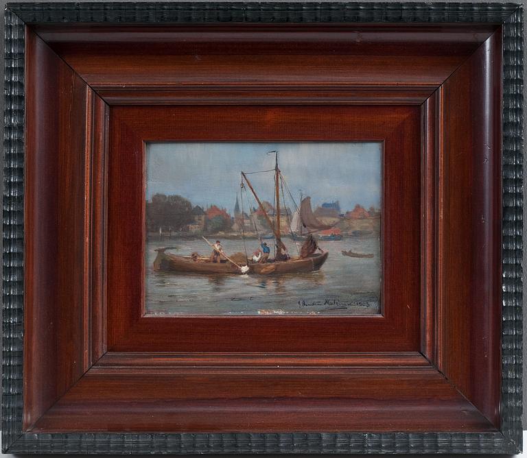 BOATS APPROACHING THE HARBOR.