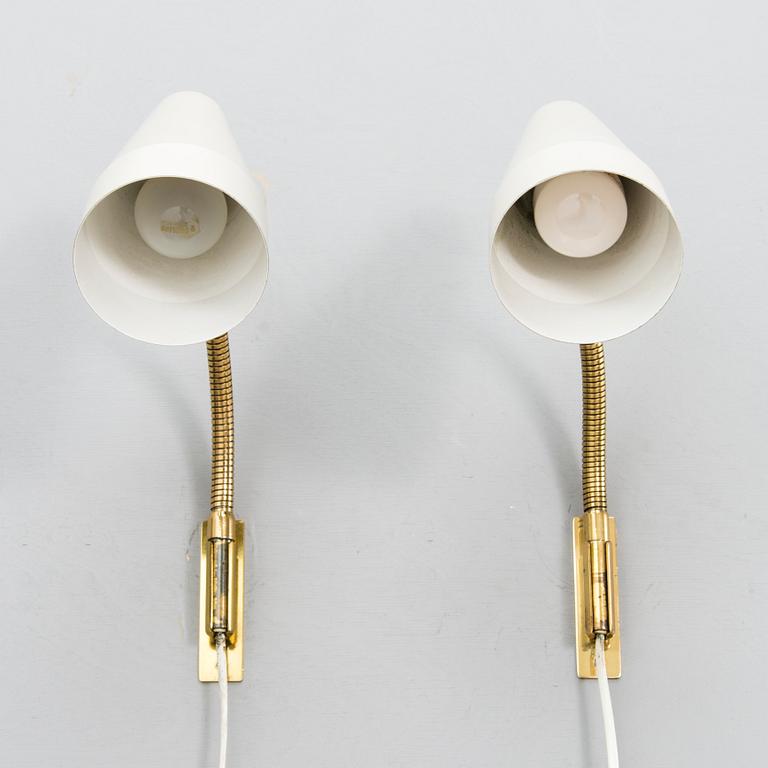 LISA JOHANSSON-PAPE, a pair of 1960's '50-056/2, wall lights for Stockmann Orno.