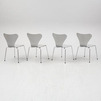 ARNE JACOBSEN, four 'Series 7' chairs from Fritz Hansen, Denmark.