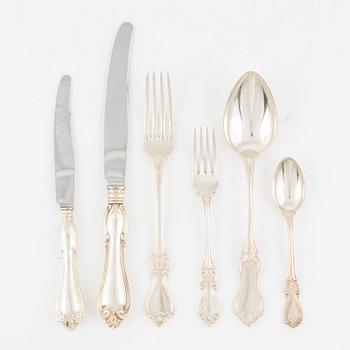 A 72-piece silver wear set, 'Olga', C.G.Hallberg, Stockholm, 1953-57.