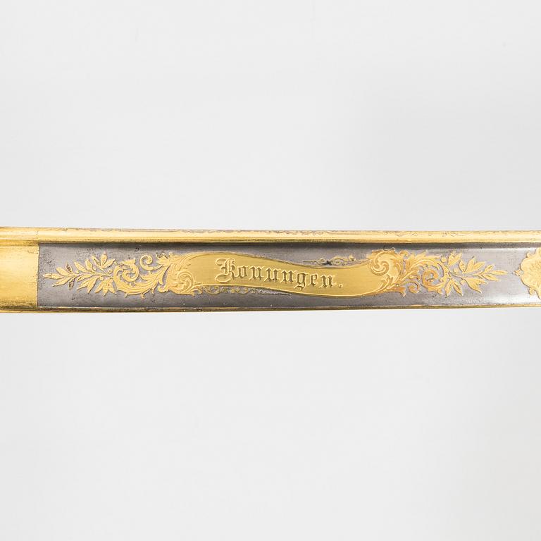 Sabel svensk, m/1859 för infanteriofficer, med balja.