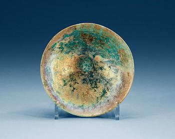 1143. BOWL, pottery. Turquoise glaze. Diameter 16 cm. Persia 13th century, probably Keshan.