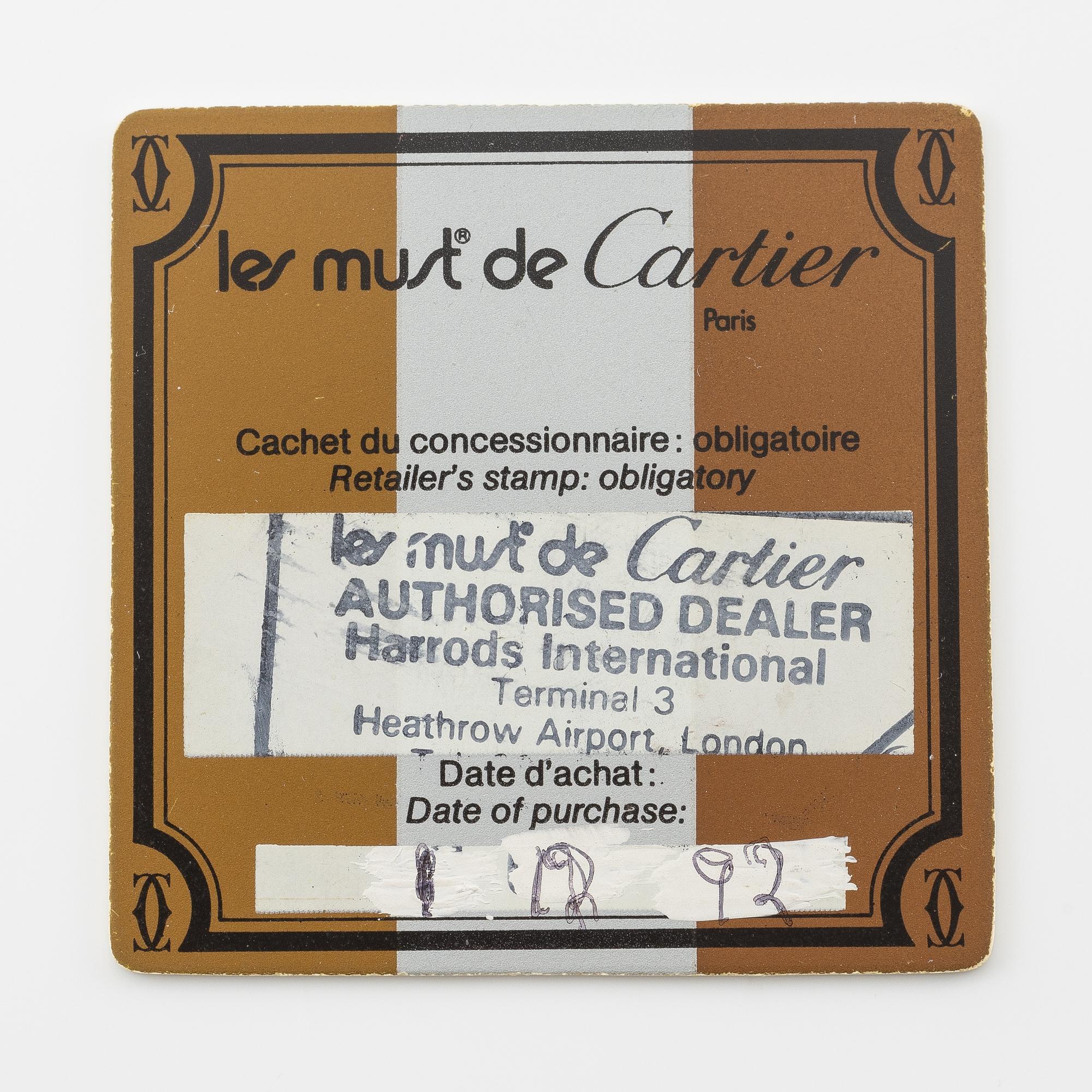 Cartier, must de CARTIER, VLC, wristwatch, 24 mm.