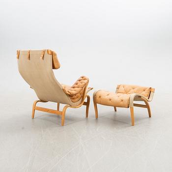 Bruno Mathsson, Armchair with footstool, "Pernilla", DUX, late 20th century.