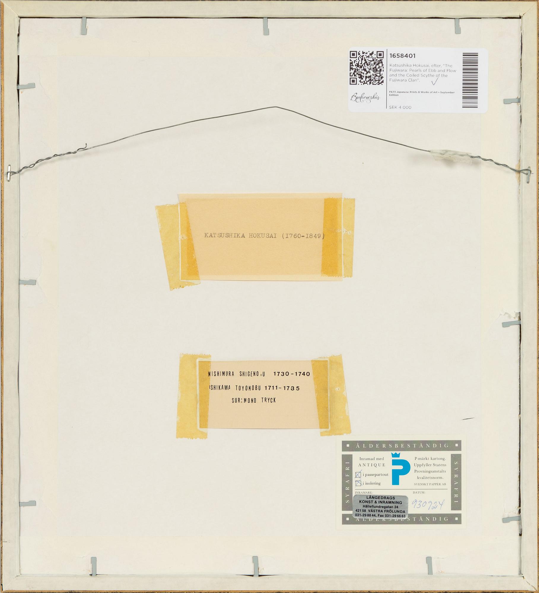 Katsushika Hokusai, efter, "The Fujiwara: Pearls of Ebb and Flow and the Coiled Scythe of the Fujiwara Clan".