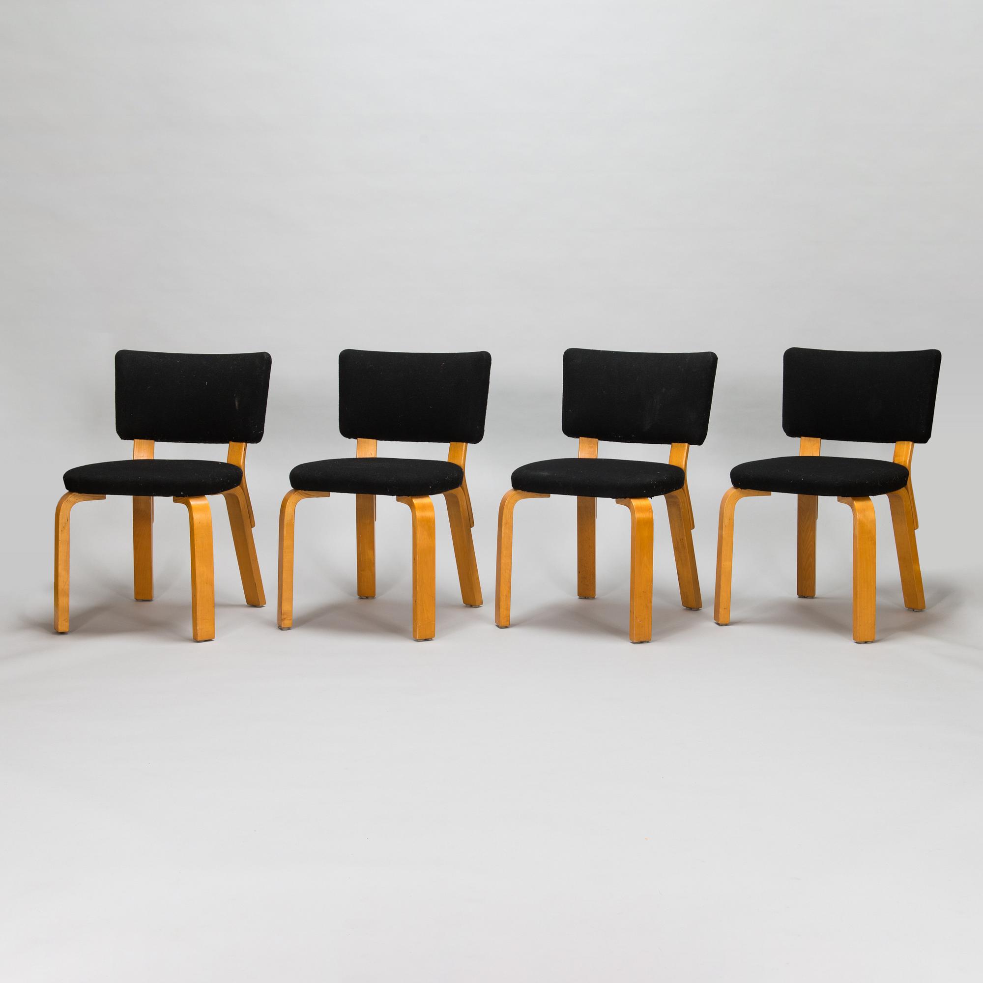 Alvar Aalto, stolar, 4 st, modell 62 för Aalto Design, Hedemora 1946-1956.