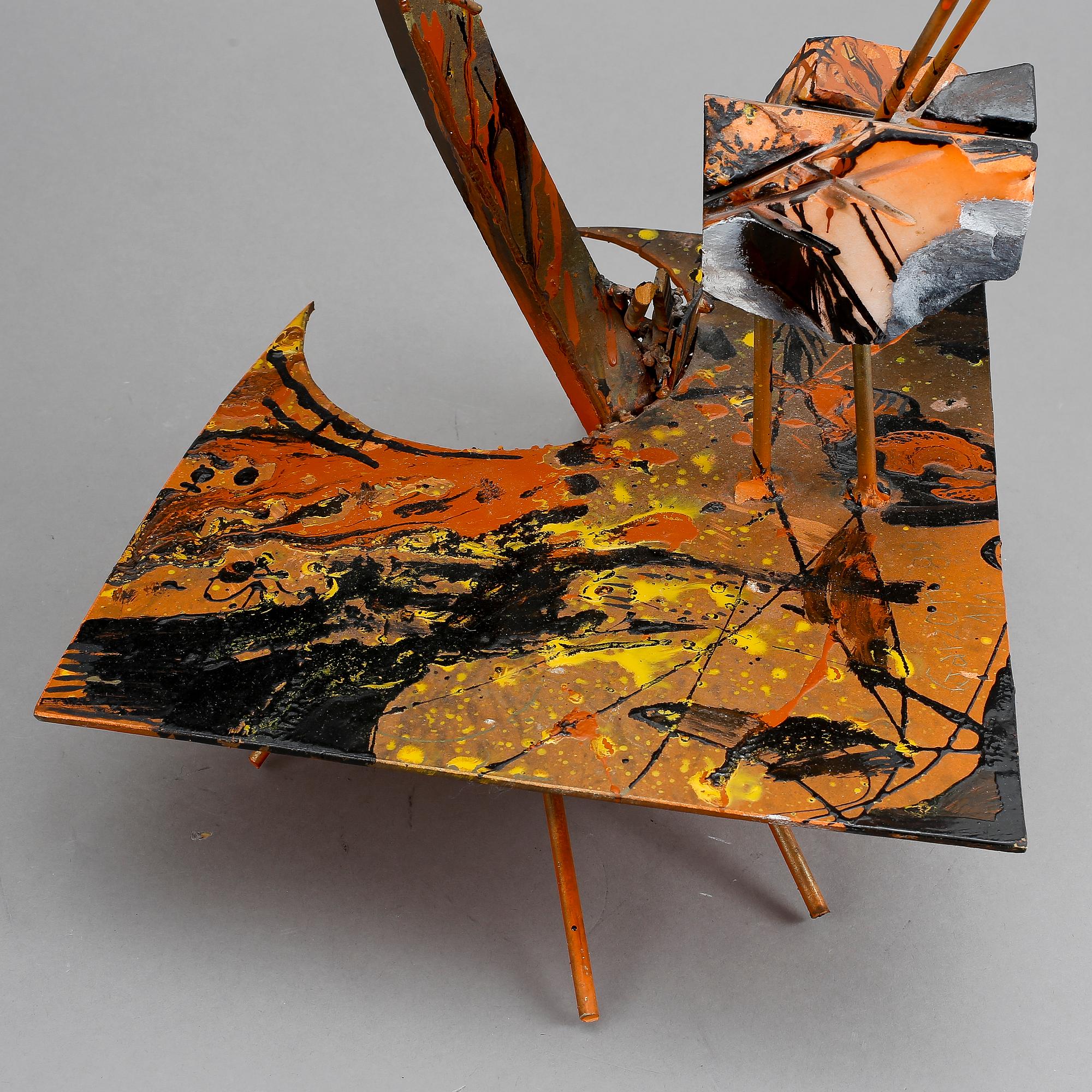 ALFREDO GARZON, skulptur, bemålad metall, signerad o daterad - 89.