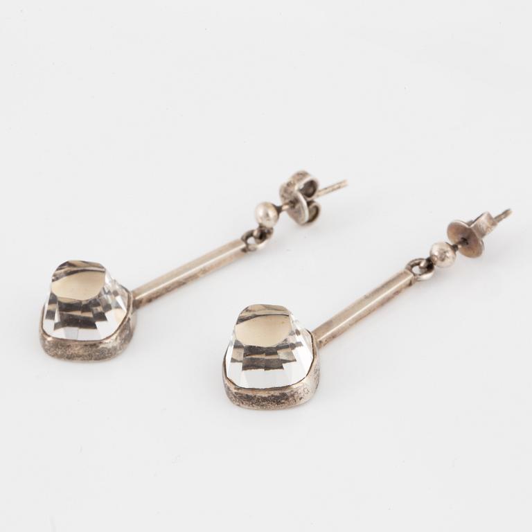 Earrings and bracelet, silver.