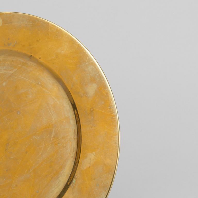 8 brass dishes.
