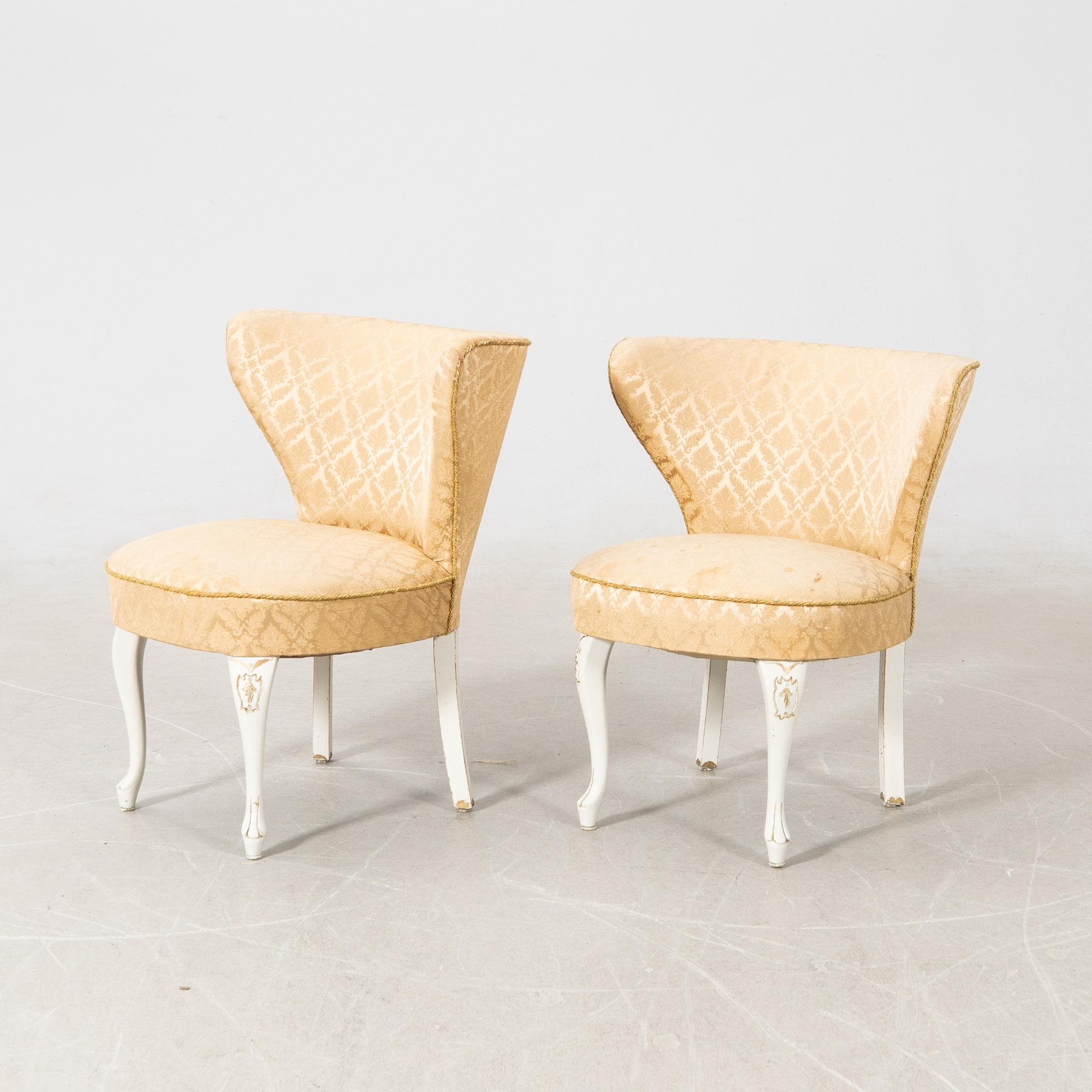 Armchairs, a pair, 1940s/50s.