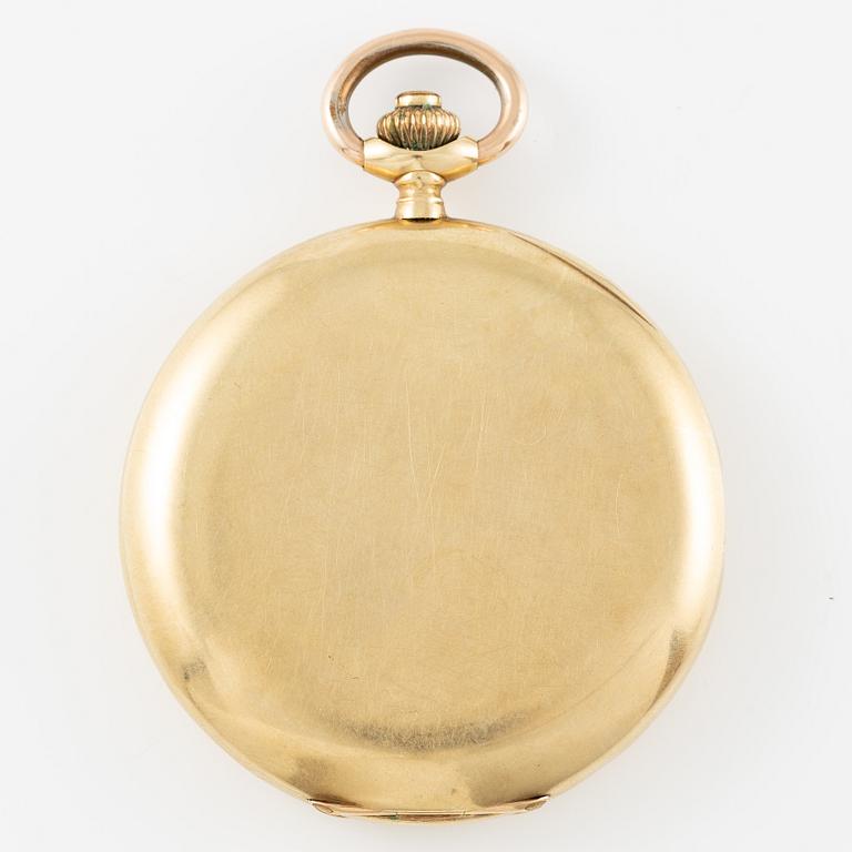 Pocket watch, 14K gold, hunter, 51 mm.