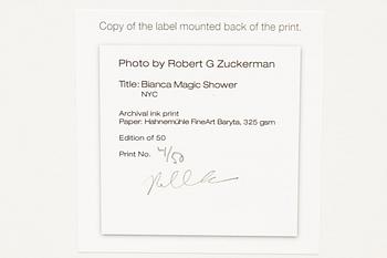 Robert Zuckerman, "Bianca Magic Shower, NYC".