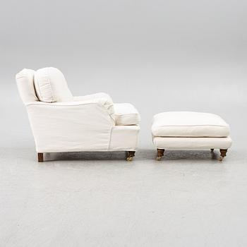 Fåtölj med fotpall, modell "Charles", Jio Möbler.