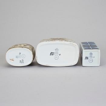 VASER, 3 st, flintgods. Ellen Malmer och Niels Thorson, 1960-/70-tal.