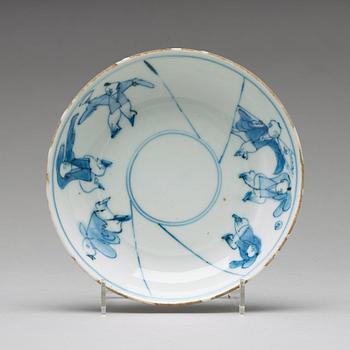 A set of nine blue and white dishes, Ming dynasty Tianqi/Chongzhen, 17th Century.