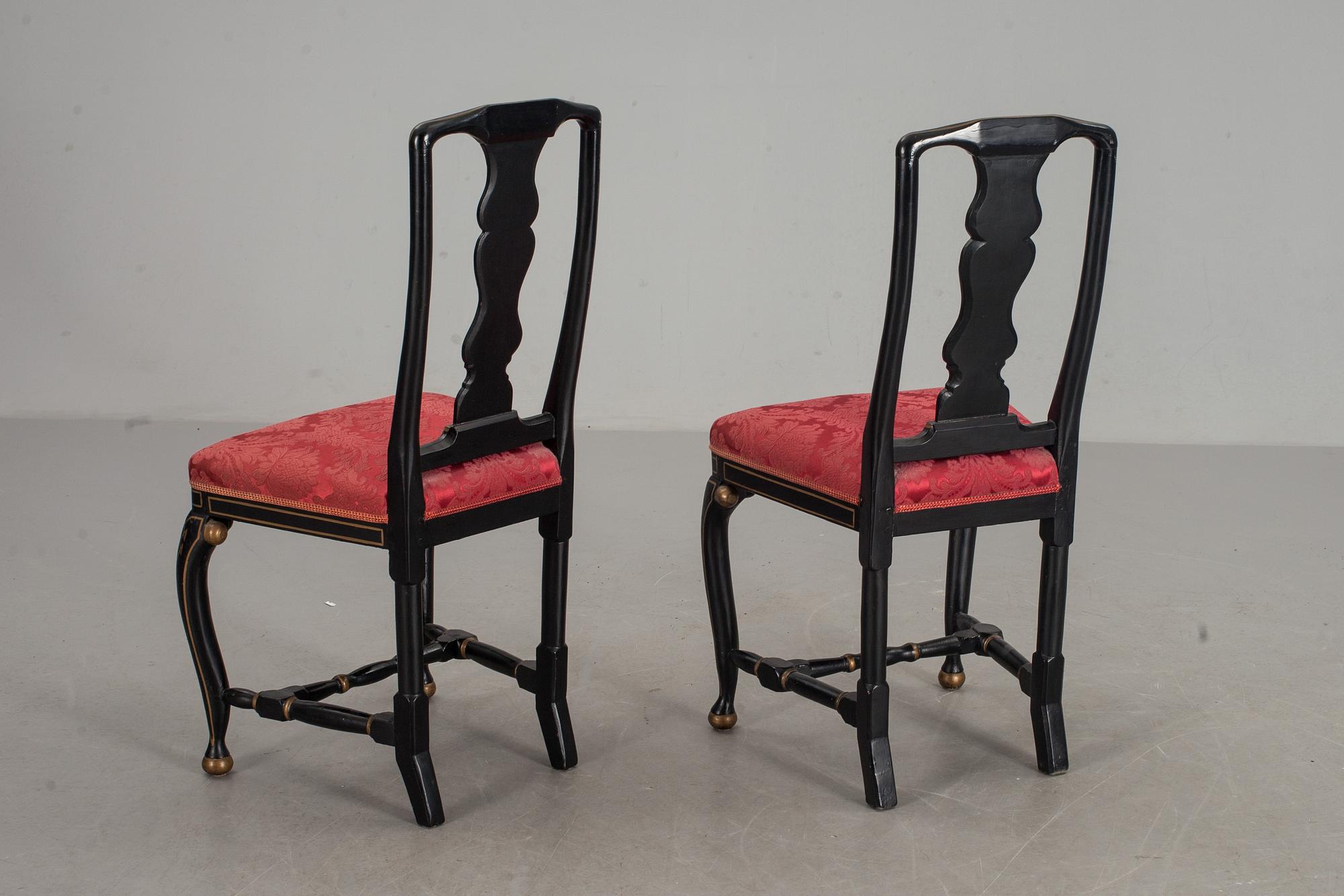 STOLAR, ett par barockstil, 1800-tal.