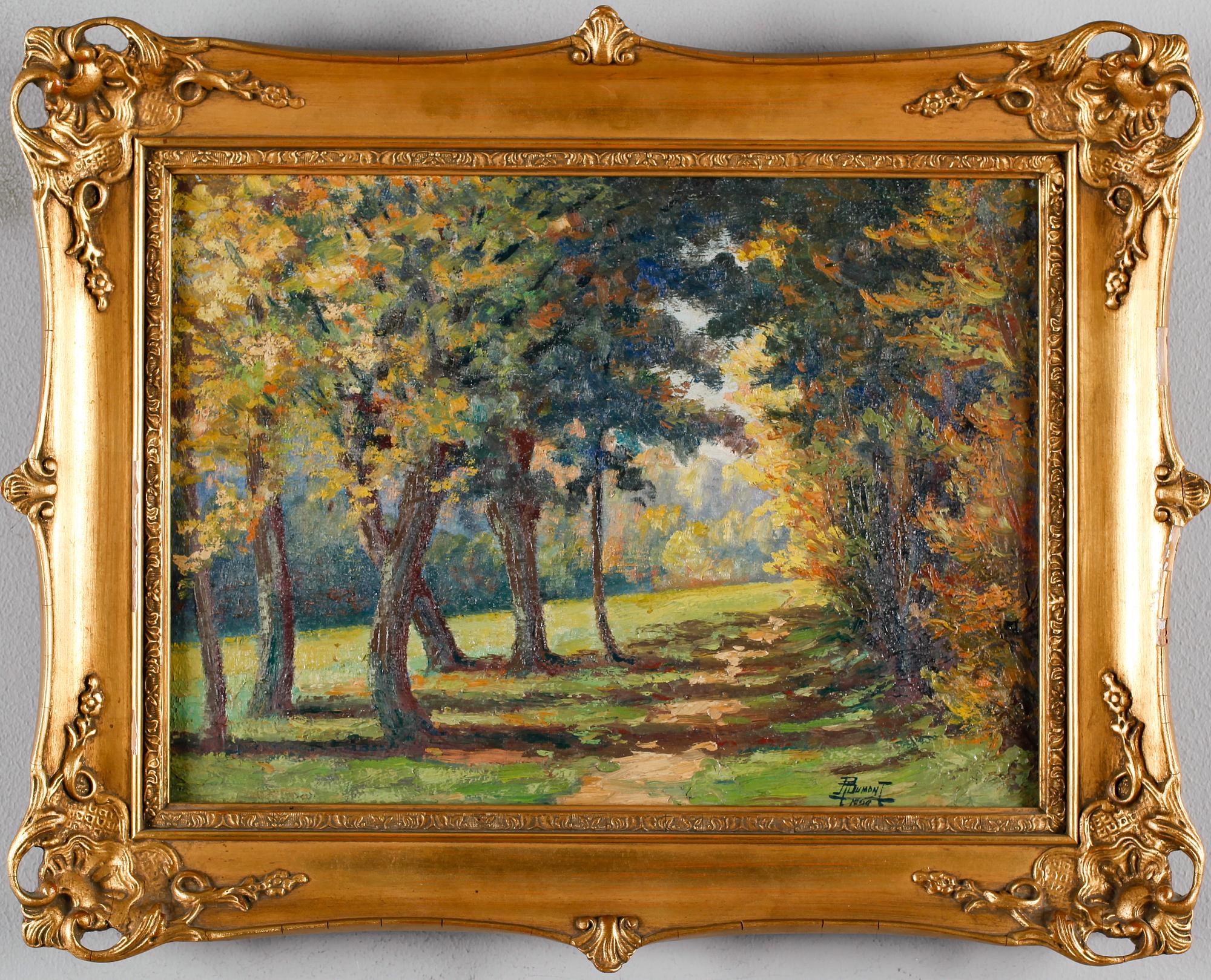 OKÄND KONSTNÄR, olja på duk, signerad P J Dumont och daterad 1928.