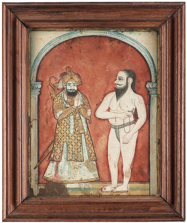 MÅLNING, gouache på papper. Indien, 1800-tal.